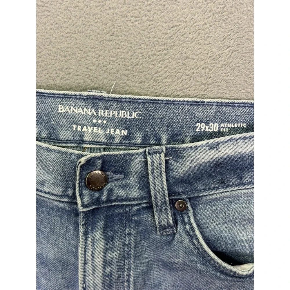 Banana Republic Jeans Mens 29x30 Blue Medium Wash‎ Travel Athletic Fit Straight